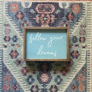 Follow your dreams home decor box sign wooden